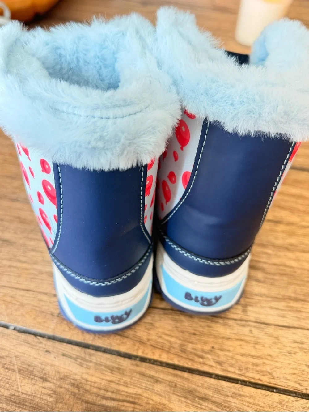 Bluey Toddler Kids Winter Boots with Faux Fur Trim size 9